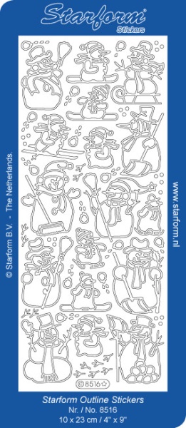 Starform sticker zilver sneeuwpop 8516 (Locatie: E229)