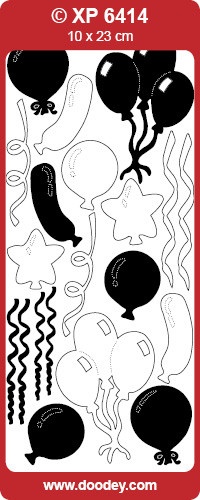 Doodey stickersheet Party Balloons red holographic XP6414 (Location: g311)