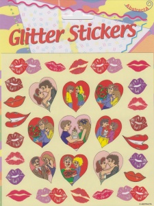 Abstracta glitter stickers liefde (Locatie: 1218)