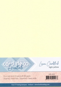 Card Deco linnen karton A5 lichtgeel 10 vel LKK-A503