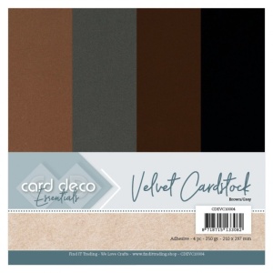 Card Deco Velvet karton, zelfklevend, A4, bruin/grijs, CDEVC10003 (Locatie: 0424)