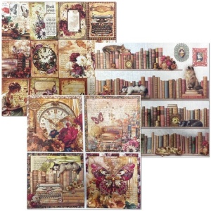 Ciao Bella Book Lovers Deluxe Paper Pearl Copper & Vellum Dual Pack Mixed 20x20 cm CBXQ004 - Img 2