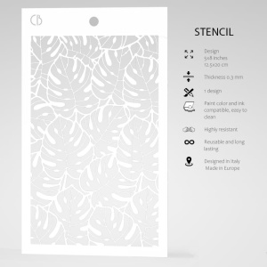 Ciao Bella Texture Stencil, 12.5cm x 20cm, Tropical Leaves, MS071 (Locatie: 1138) - Img 3