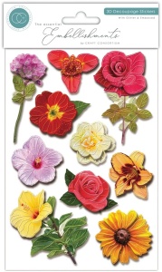 Craft Consortium 3D stickers bloemen CESTK006 (Locatie: 5739)