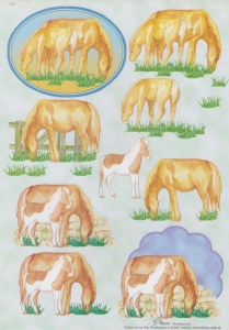 Decoupage sheet horses E15 (Locatie: 6231)
