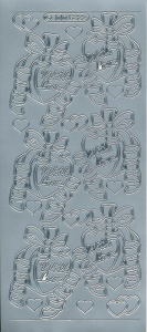 Doodey stickervel hartjes en strikken zilver DD6322 (Locatie: H411 ) - Img 2