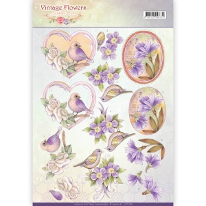 Jeanine's Art knipvel vintage fowers CD11048 (Locatie: 5544)