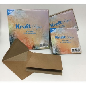 Joy Crafts! Kraft Paper 10 bruine vierkante kaarten met envelop 17 x 17 cm 8001/0014 - Img 2