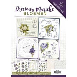 Precious Marieke boek Bloemen, 2x stansvel, 2x knipvel, 2x achtergrondvel, PMBL10001