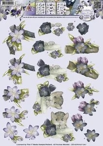 Precious Marieke knipvel bloemen en katten CD10378 (Locatie: 2310)