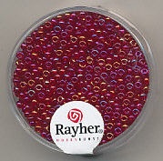 Rayher rocailles 2 mm transp. donkerrood 17 gr. 1406119 (Locatie: K3)