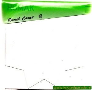 Romak dubbele kaart vierkant ster wit 12,5 cm x 12,5 cm 5 stuks K4 320 21 (Locatie: H388 )