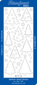 Starform sticker kerstbomen velvet blauw 7107 (Locatie: C302) - Img 2