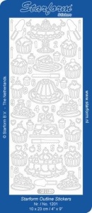 Starform sticker taart zilver 1201 (Locatie: H446 )