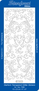 Starform sticker transparant glitter zilver 7085 (Locatie: J513)