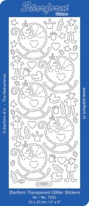 Starform stickervel glitter zilver baby 7020 (Locatie: T060 )
