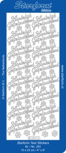 Starform stickervel Hartelijk Gefeliciteerd lichtblauw 200 (Locatie: U059)
