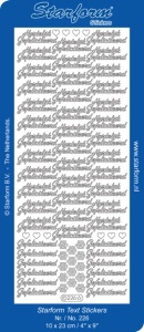 Starform stickervel hartelijk gefeliciteerd zilver 226 (Locatie: bb141)