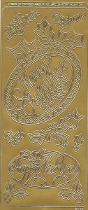 Sticker Merry Christmas gold 2661 (Locatie: T061)