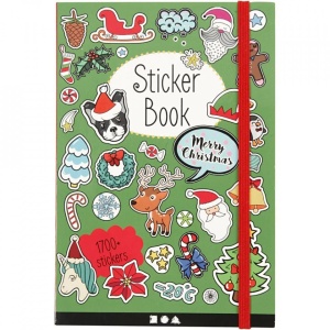 Stickerboek, kerstmis, 1700 stickers, 11,5x17 cm, 76 vel (Locatie: 1249)