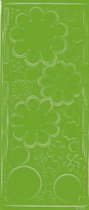 Stickervel licht groen bloemen 0400 (Locatie: S105 )