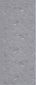 Stickervel zilver dieren (Locatie: j544)