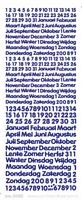Voorbeeldkaarten stickervel kalender wit 3069 (Locatie: c022)