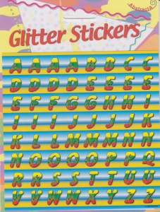 Abstracta glitter stickers letters (Locatie: 0921)