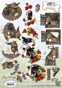 Amy Design decoupage sheet, cows and horses, CD10454 (Locatie: 2311)