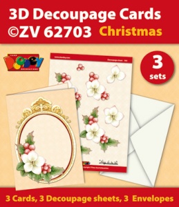 Doodey kaartenpakket om 3 kerstkaarten te maken ZV62703 (Locatie: 4428)