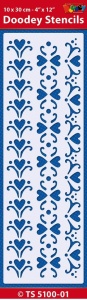 Doodey Stencil Border Hearts 10 x 30 cm TS5100-01 (Locatie: 4630)