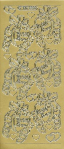 Doodey stickervel hartjes en strikken goud DD6322 (Locatie: H410 ) - Img 2