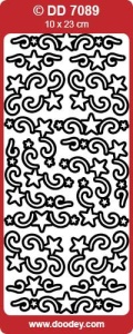 Doodey stickervel sterren zilver DD7089 (Locatie: u217 )