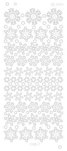 Find it stickervel glanzend zilver sneeuwvlokken CD3094 (Locatie: t114)