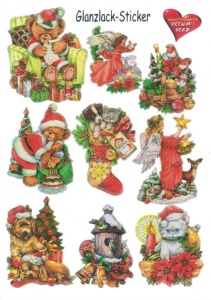 Glanssticker kerstmis, A4 (Locatie: 4434)
