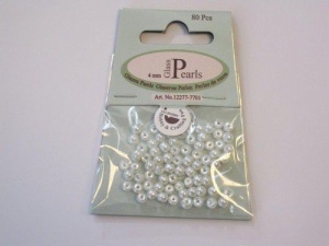 Glasparels rond 4 mm wit 80 stuks 12277-7701 (Locatie: K3)