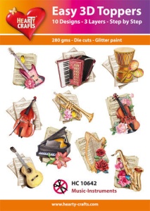 Hearty Crafts Easy 3D Toppers Music Instruments HC10642