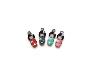 Hobby & Crafting Fun metalen bedels Japanese Dolls 4 stuks 12424-2422 (Locatie: K3) - Img 2
