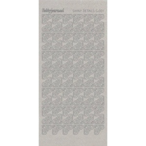 Hobbyjournaal stickervel transparant zilver glitter C.001 (Locatie: h207)