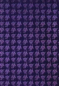 Holographic cardboard, A4, hearts, dark purple (Location: 0138)