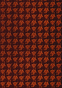 Holographic cardboard, A4, hearts, orange (Location: 6702)