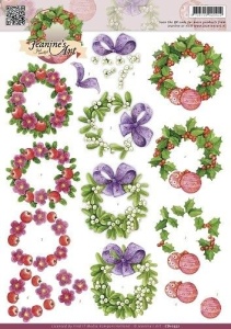 Jeanines Art knipvel Christmas Wreaths CD10552 (Locatie: 901)