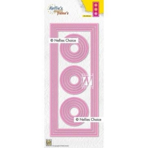 Nellie's Choice snijmal multi frames cirkel, 15 stuks, stitch rand, MFD139 (Locatie: h280)