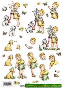 Ollyfant 3D vel jongen met hondje 117145/1201 (Locatie: 6758)