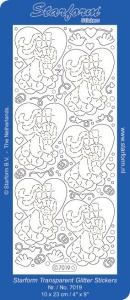 Starform sticker glitter huwelijk goud 7019 (Locatie: X037 )
