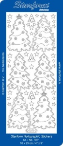 Starform sticker kerstbomen zwarte glitter met zilver 7071 (Locatie: J553) - Img 2