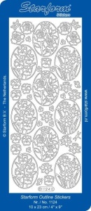 Starform sticker zilver bloemen 1124 (Locatie: T161 )