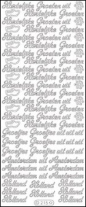 Starform sticker zilver groetjes 215 (Locatie: f091)
