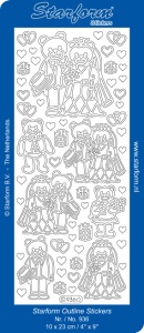 Starform stickervel goud huwelijk 936 (Locatie: B125)
