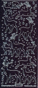 Starform stickervel rendieren glitter black/silver 7076 (Locatie: U046)
